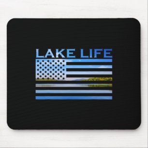 Tapis De Souris Drapeau Américain Patriot Pêche Au Lac Ceci Est