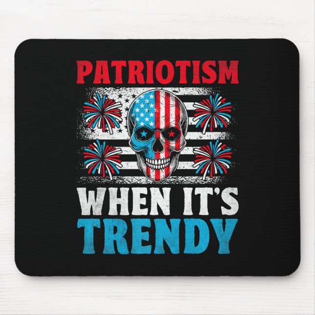 Tapis De Souris Drapeau américain Patriot Skeleton Independence (Devant)