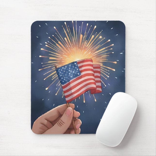 Tapis De Souris Drapeau Américain Patriotique (Avec souris)