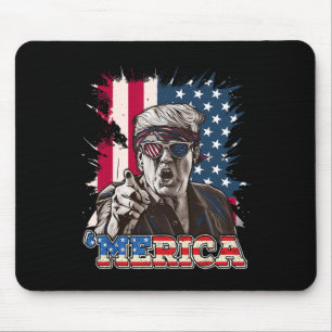 Tapis De Souris Drapeau américain patriotique 4 juillet Trump 2024