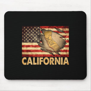 Tapis De Souris Drapeau américain patriotique de Californie 4 juil