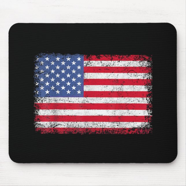 Tapis De Souris Drapeau Américain Patriotique Pour Hommes Femmes E (Devant)