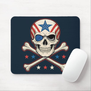 Tapis De Souris Drapeau américain Patriotique Skull and Crossbones