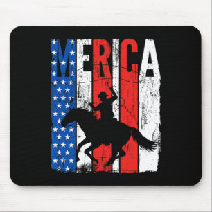 Tapis De Souris Drapeau américain patriotique Texas Horse Lo 4 jui