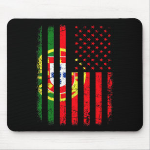 Tapis De Souris Drapeau américain portugais Portugal Amérique Fier