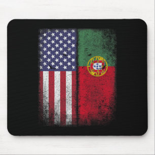Tapis De Souris Drapeau américain portugais Portugal États-Unis po