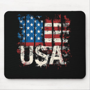 Tapis De Souris Drapeau américain rétro 4 juillet