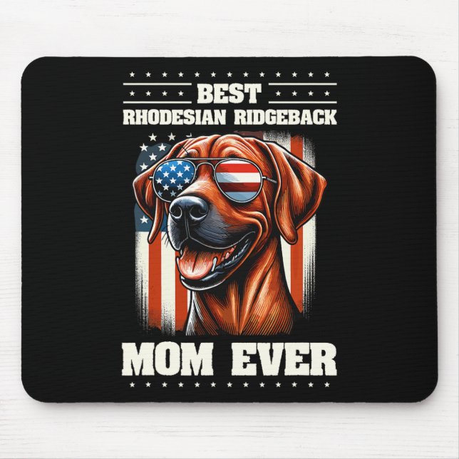 Tapis De Souris Drapeau américain Rhodesian Ridgeback 4 juillet (Devant)