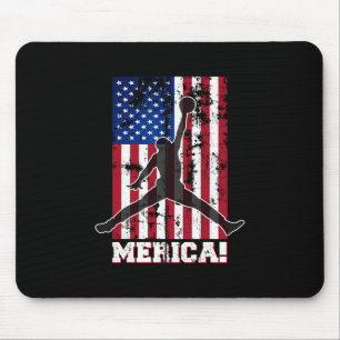 Tapis De Souris Drapeau Américain Sketll Drapeau Usa 4 Juillet Hom