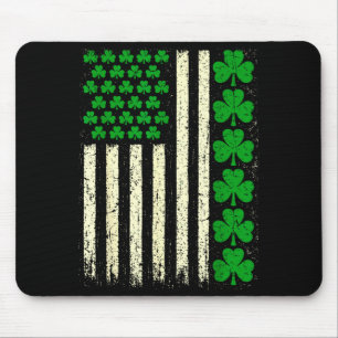 Tapis De Souris Drapeau américain trèfles irlandais St Patrick hom