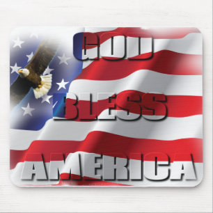 Tapis De Souris Drapeau américain très patriotique Dieu bénisse l'