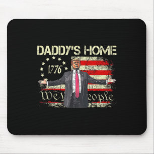 Tapis De Souris Drapeau américain Trump 2024 Daddy's Home We The P