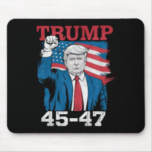Tapis De Souris Drapeau américain Trump 45 47 Vintage Rétro USA