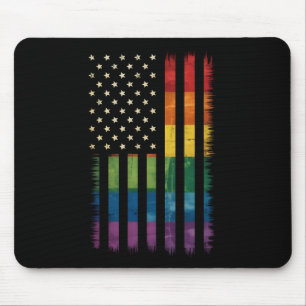 Tapis De Souris Drapeau américain USA Arc-en-ciel Fierté Gay Lesbi