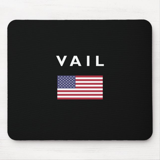 Tapis De Souris Drapeau américain Vail Couleur foncée (Devant)