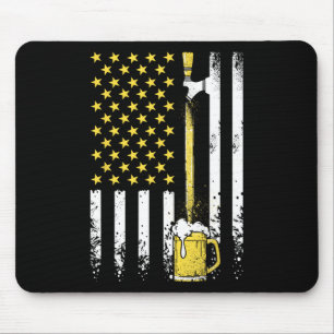 Tapis De Souris Drapeau américain Vintage Artisanat Brasserie de b