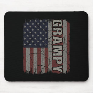 Tapis De Souris Drapeau américain vintage de la fête des pères Gra