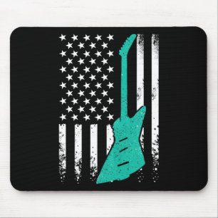 Tapis De Souris Drapeau américain Vintage Electric Rock Guitare 4è