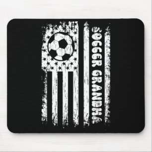 Tapis De Souris Drapeau américain vintage Football Grand-mère Socc