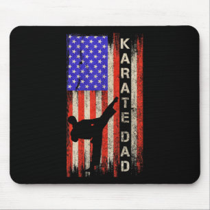 Tapis De Souris Drapeau américain vintage Karaté Papa Karateka Sil