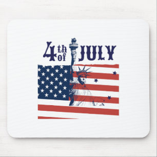 Tapis De Souris Drapeau américain vintage Lady Liberty 4 juillet