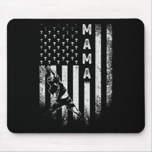 Tapis De Souris Drapeau américain vintage Usa Maman de badminton f