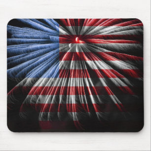 Tapis De Souris Drapeau American Fireworks