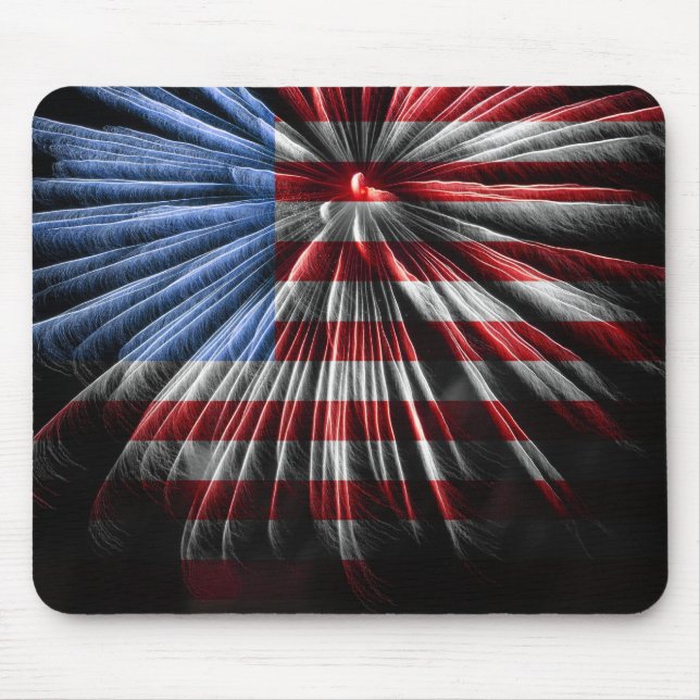 Tapis De Souris Drapeau American Fireworks (Devant)