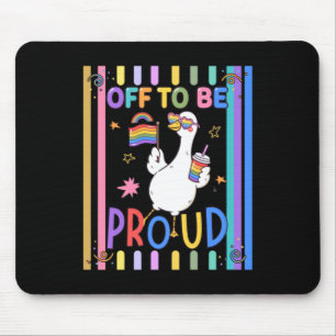 Tapis De Souris Drapeau arc-en-ciel de la fierté de l'oie Fête amu