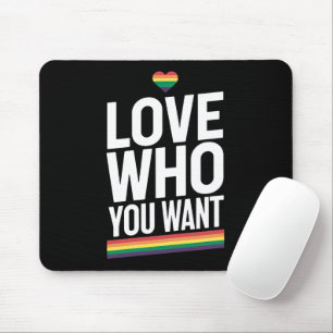 Tapis De Souris Drapeau arc-en-ciel de la fierté gay LGBTQ Aimez q