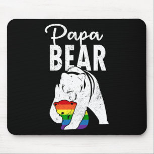 Tapis De Souris Drapeau arc-en-ciel de la fierté gay Papa Ours Lgb