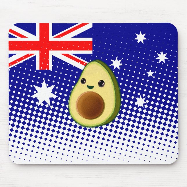 Tapis De Souris Drapeau australien mignon Avocado personnalisé (Devant)