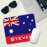 Tapis De Souris Drapeau australien Personnalisé<br><div class="desc">Le drapeau de l'Australie personnalisé avec votre nom ou autre texte. Remplacez l'exemple de texte affiché dans le modèle de conception. Pour modifier les polices,  appuyez sur le bouton "Customiser".</div>