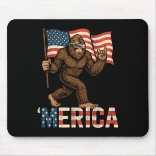 Tapis De Souris Drapeau Bigfoot Merica Rock Patriotique Américain