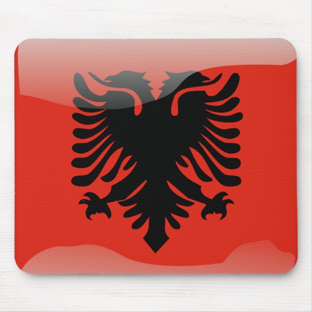 Tapis De Souris Drapeau brillant albanais (Devant)