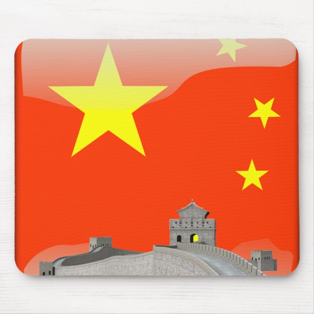 Tapis De Souris Drapeau brillant chinois (Devant)