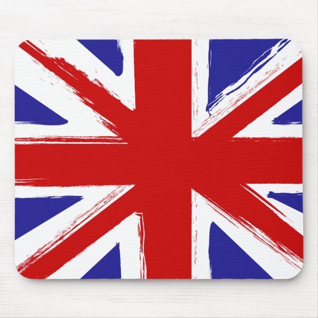 Tapis De Souris Drapeau britannique d'Union Jack de style grunge (Devant)