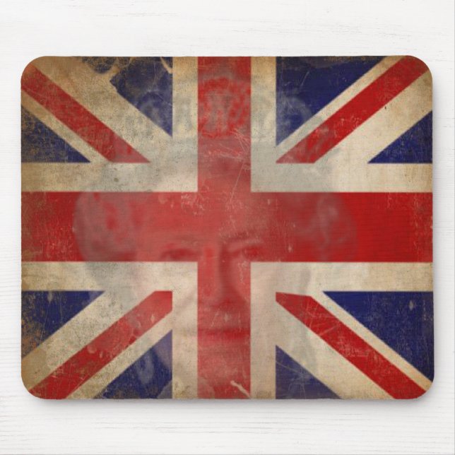 Tapis De Souris Drapeau BRITANNIQUE sale Mousepad avec la Reine (Devant)
