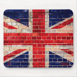 tapis de souris drapeau britannique sur mur de bri