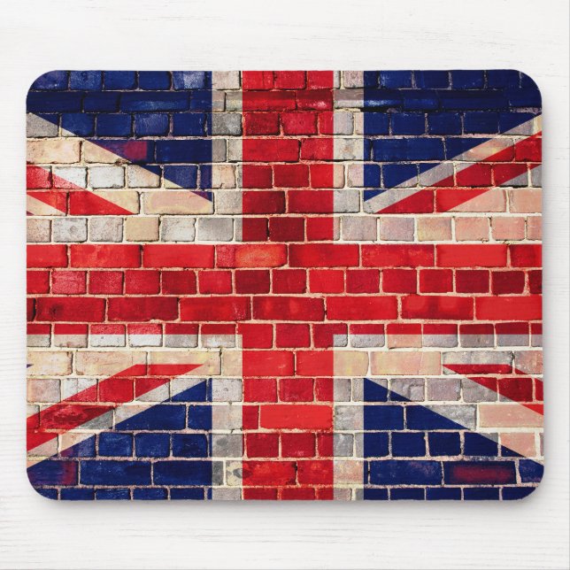 tapis de souris drapeau britannique sur mur de bri (Devant)