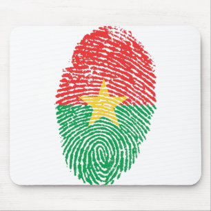Tapis De Souris Drapeau Burkina Faso Empreinte Pays Fierté