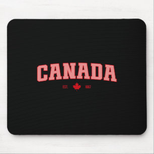 Tapis De Souris Drapeau Canada Amour Rétro Fête du Canada Feuille