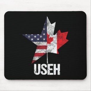 Tapis De Souris Drapeau Canada États-Unis Mi-Cadien Americain Unis
