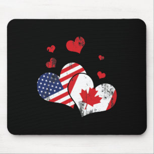 Tapis De Souris Drapeau canadien patriotique américain amoureux de