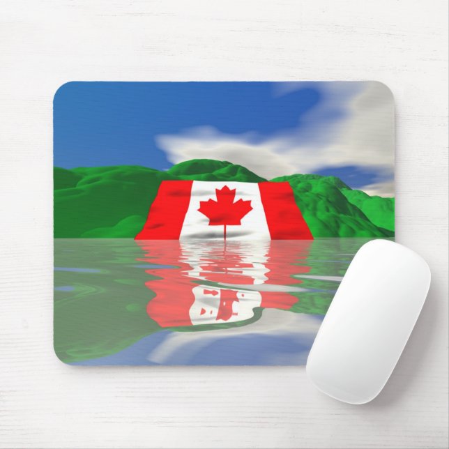 Tapis De Souris Drapeau Canadien Terre (Avec souris)