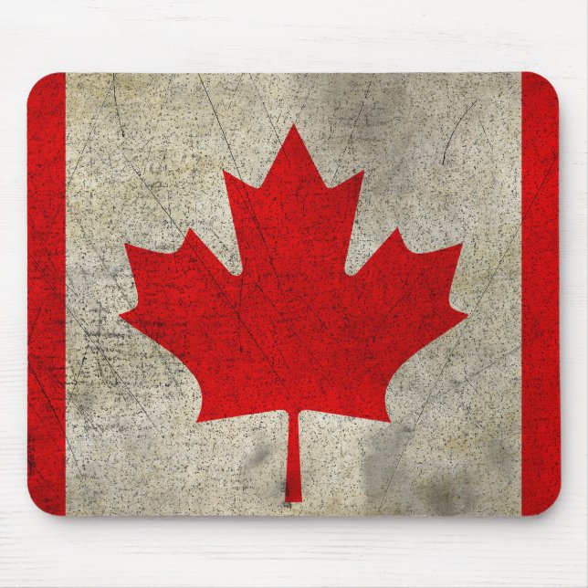 Tapis De Souris Drapeau canadien Vintage Grunge (Devant)