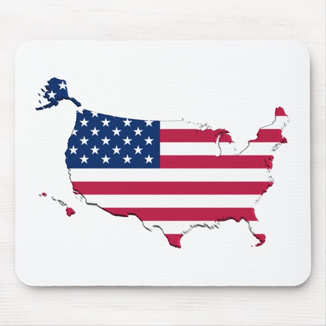 Tapis De Souris Drapeau-Carte des Etats-Unis (Devant)