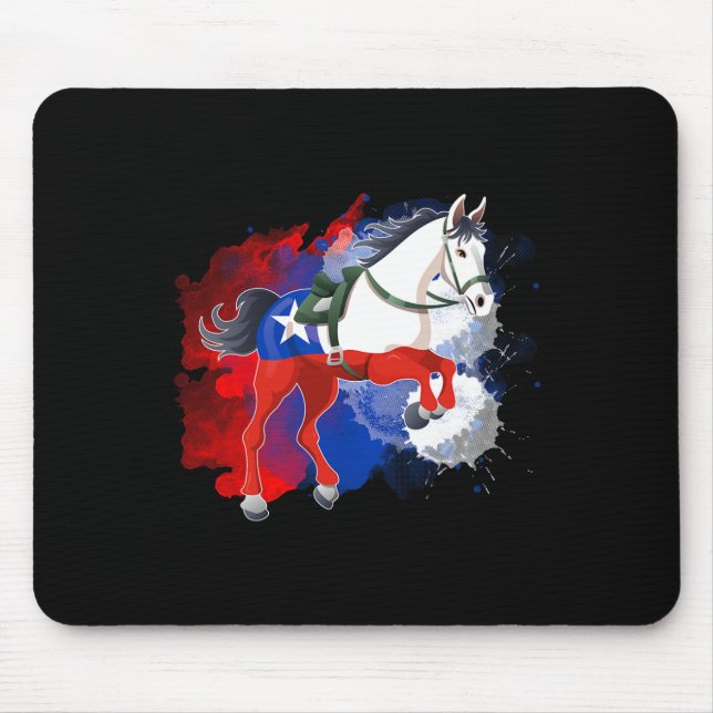 Tapis De Souris Drapeau Chili équitation (Devant)
