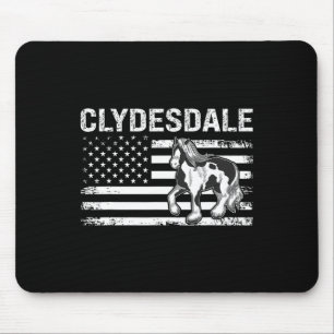 Tapis De Souris Drapeau Clydesdale Usa Cheval équestre Épouse Femm