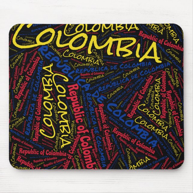 Tapis De Souris Drapeau Colombie colorés Patriotique (Devant)